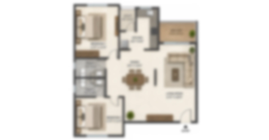 Olympia City 1 BHK Floor Plan
