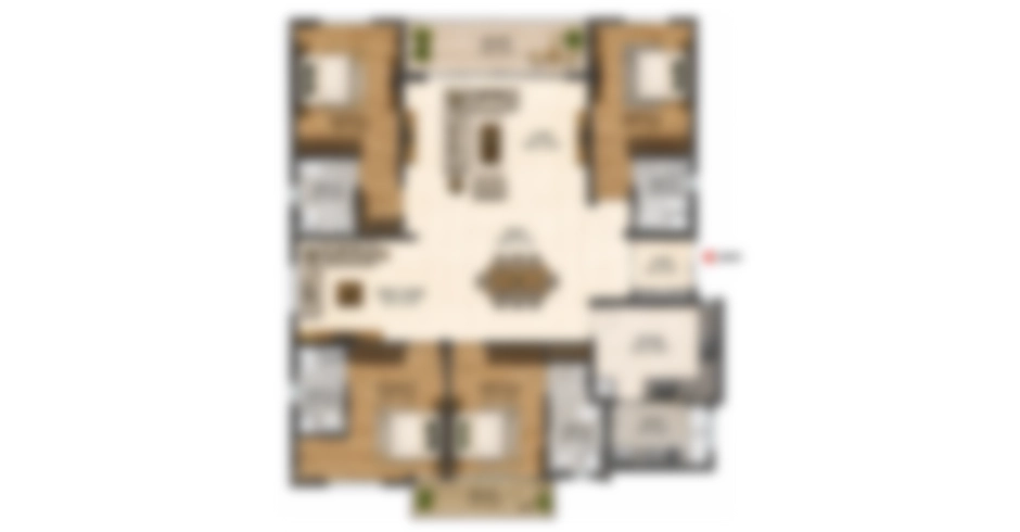 Olympia City 3 BHK Floor Plan